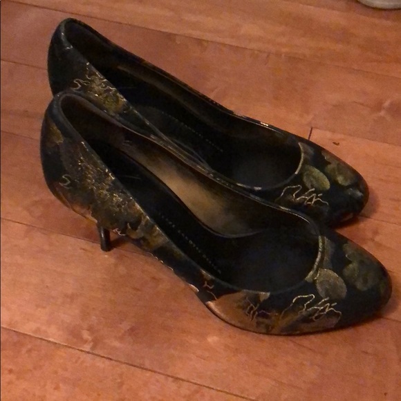 Giuseppe Zanotti heels black leather with gold - Picture 3 of 4